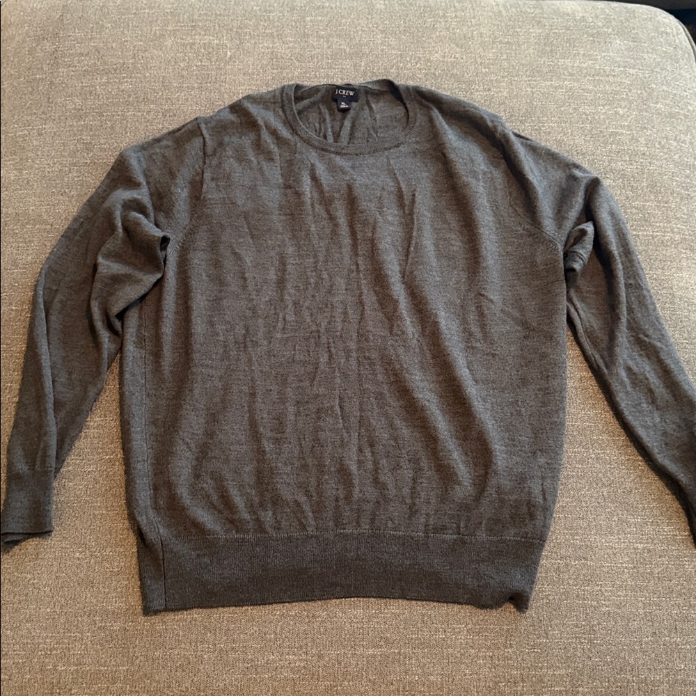 Grey J Crew Men's Sweater